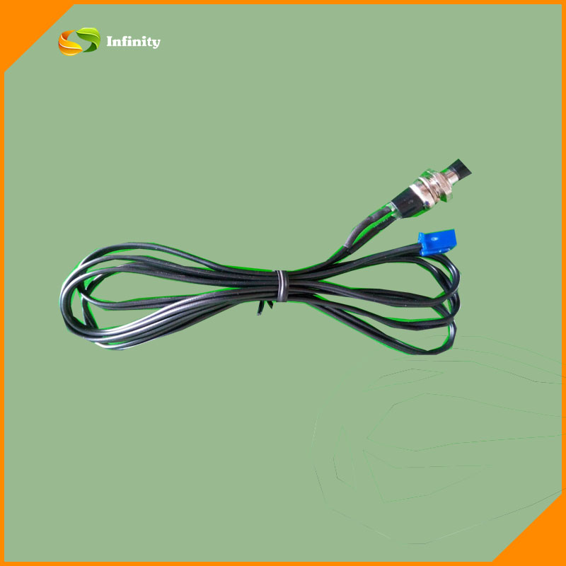 Infinity-WH-10 Automotive Wire harness XH2.5 2P H.G TO switch，UL2468 24#*2F OD：1.45*3.05mm black flat, L=1200mm
